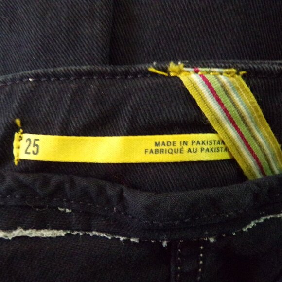 Maeve Anthropologie Wide Leg Pants Dark Blue Contrast Stitching High Waist Sz 25 - Picture 5 of 11